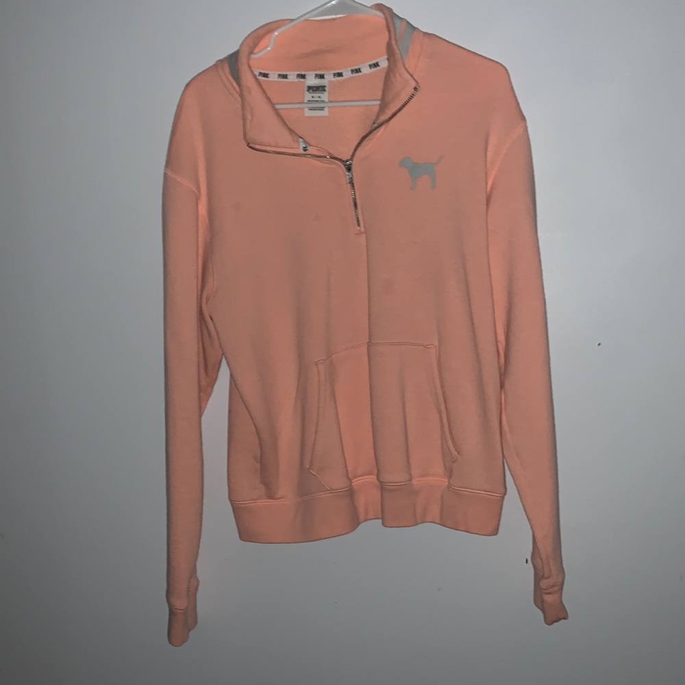 Salmon PINK sweatshirt.  Stay warm and cozy in this only-dry cleaned top!